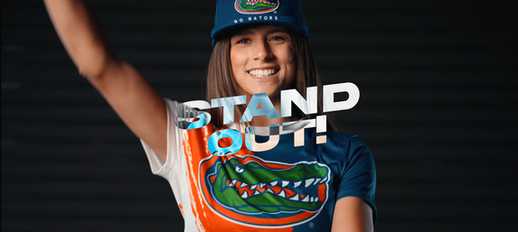 Florida Gators fan wearing the $Bill hat: Stand Out
